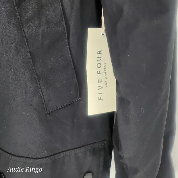 Five Four Men's Black Lightweight Shirt Jacket with Black Collar - Picture 5 of 13